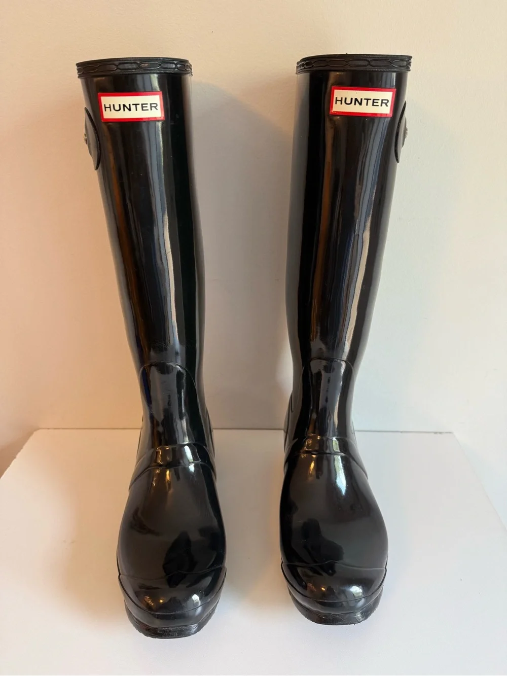 Women’s Hunter Original Tall Gloss Black Rain Boots Women’s Size 10